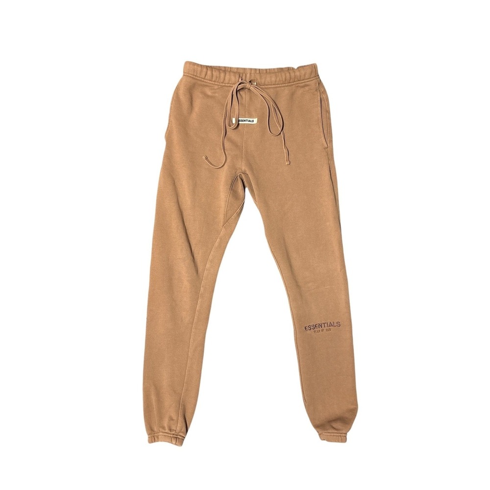 Essentials Fear of God Brown Taupe Logo Sweatpants‎ Joggers Unisex Size XS